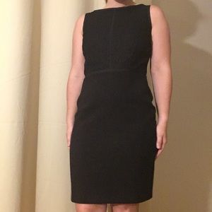 LOFT sleek black lace top dress